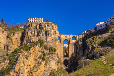 Spanien, Andalusien, Provinz Malaga, Ronda, Puente Nuevo und Canyon del Tajo, El Tajo - TAMF01224