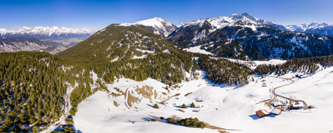 Österreich, Tirol, Stubaier Alpen, Luftbild des Ner-Tals, lizenzfreies Stockfoto