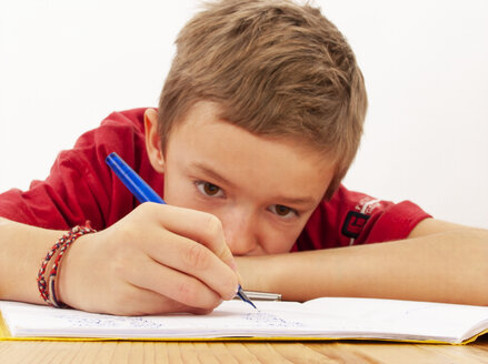 Boy doing his homework - WWF05007