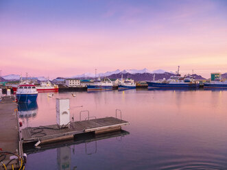 Island, Hoefn, Hafen bei Sonnenaufgang - TAMF01253