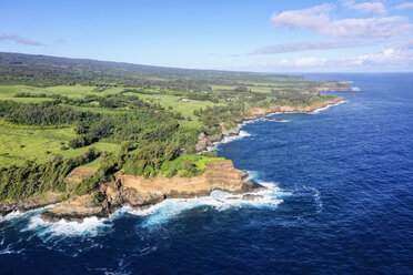 USA, Hawaii, Big Island, Pazifischer Ozean, Pololu Valley Lookout, Neue Bay, Akoakoa Point, Luftaufnahme - FOF10604