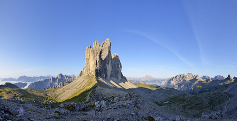 Italien, Sextner Dolomiten, Drei Zinnen, Naturpark Drei Zinnen, Unesco Weltnaturerbe, lizenzfreies Stockfoto