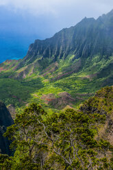 USA, Hawaii, Kalalau lookout over the Napali coast from the Kokee state park - RUNF01832