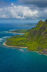 Hawaii, Kauai, Aerial of the Na Pali Coast, Na Pali Coast State Wilderness Park - RUNF01843
