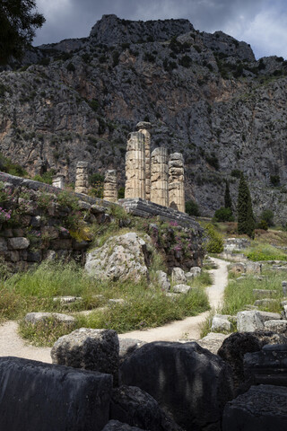Griechenland, Delphi, Tempel des Apollo, lizenzfreies Stockfoto