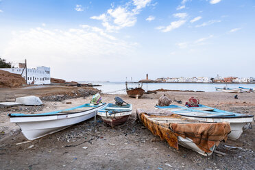 Fischerboote in der Bucht von Sur, Sur, Oman - WVF01276