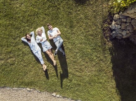 Freunde entspannen sich im Sommer im Gras - PESF01557