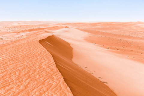 Sultanate Of Oman, Wahiba Sands, dunes in the desert stock photo