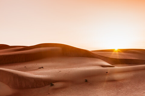 Sultanate Of Oman, Wahiba Sands, dunes in the desert stock photo