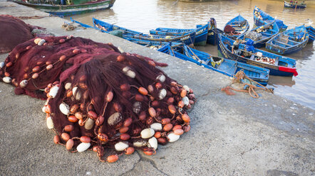 Morocco, Essaouira, fishing harbor, nets - HSIF00515