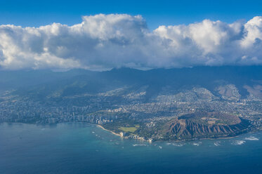 Hawaii, Oahu, Luftaufnahme von Honolulu und dem Diamond Head - RUNF01887