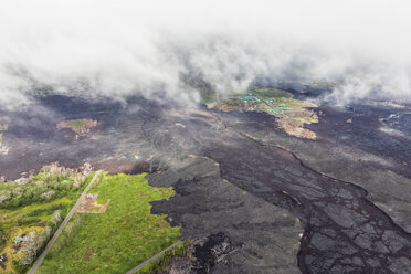 USA, Hawaii, Big Island, Luftaufnahme der Auswirkungen des Vulkanausbruchs im Jahr 2018 - FOF10699