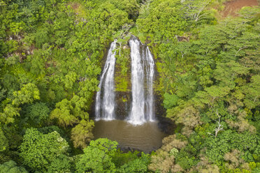 USA, Hawaii, Kauai, Wailua State Park, Opaekaa Falls, Luftaufnahme - FOF10733