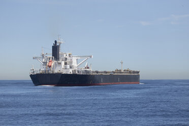 Spain, Andalusia, Tarifa, Strait of Gibraltar, Cargo ship - KBF00598