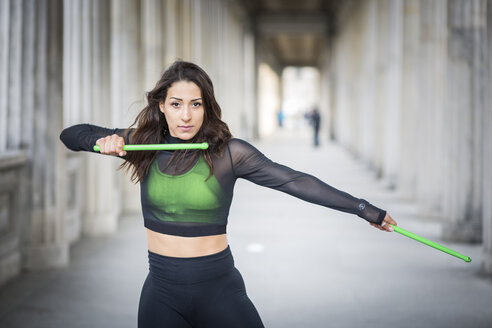 Young woman doing pound fitness exercise - ASCF00984