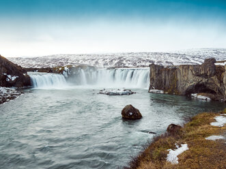 Iceland, Godafoss Waterfall in winter - TAMF01305