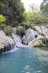 Greece, Messenia, Polylimnio waterfalls near Kazarma - MAMF00600