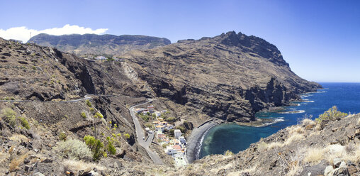 Spanien, Kanarische Inseln, La Gomera, Alojera, Panoramablick über Alojera - MAMF00636