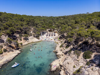 Spain, Mallorca, Aerial view of bay Cala Falco - AMF06941