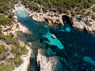 Spain, Mallorca, Aerial view of bay Cala Falco and Cala Bella Donna - AMF06944