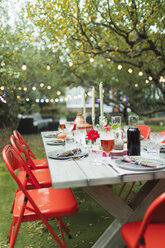 Gedeckter Tisch für eine Gartenparty - CAIF23243