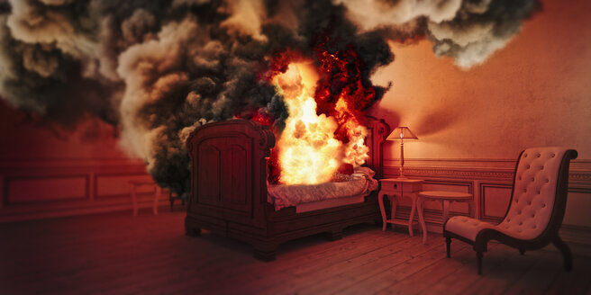 Smoke from burning bed - BLEF00666