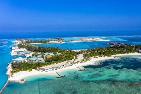 Maledives, South Male Atoll, Olhuveli, aerial view - AMF06967
