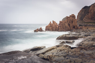 Italy, Sardinia, Tortoli, Arbatax, rocks in the surf - FCF01738