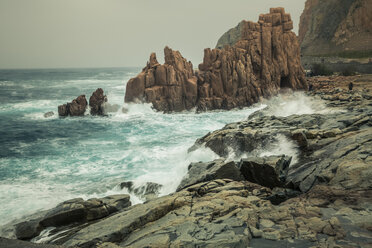 Italy, Sardinia, Tortoli, Arbatax, rocks in the surf - FCF01740