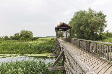 Österreich, Burgenland, Seewinkel, Brücke von Andau, Teil der Grenze zwischen Österreich und Ungarn - AIF00675