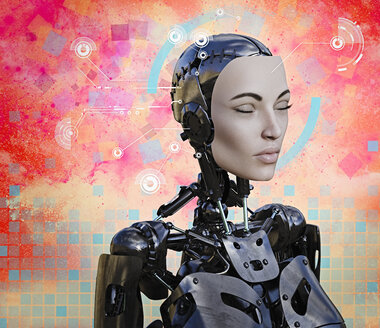 Woman cyborg with artificial intelligence - BLEF02214