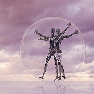 Robots rolling in transparent glass sphere - BLEF02429