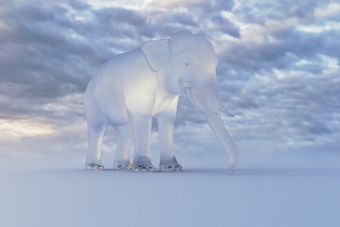 Glass elephant under clouds - BLEF02459