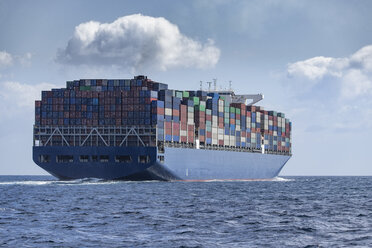 Spain, Andalusia, Strait of Gibraltar, Cargo ship - KBF00602