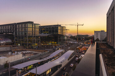 Germany, Berlin, central station at sunset - TAMF01384