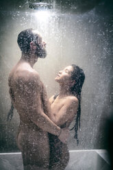 Naked hipster couple in shower - CUF50988