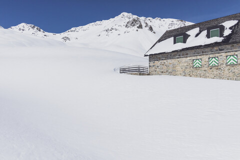 Österreich, Tirol, zwischen Ischgl und Galtür, Friedrichshafener Hütte, lizenzfreies Stockfoto