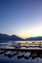Schweiz, Ascona, Sonnenuntergang über dem Lago Maggiore - PUF01441