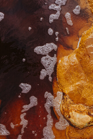 Schwefel- und Kupfersedimente in Rio Tinto, Huelva, Spanien, lizenzfreies Stockfoto