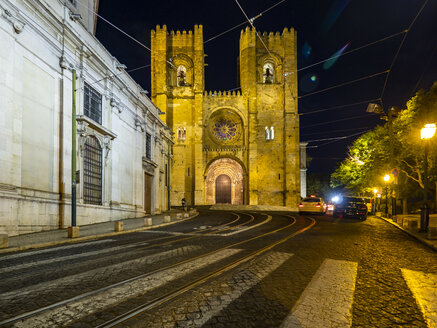 Patriarchalkathedrale bei Nacht, Lissabon, Portugal - AMF07008