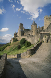 Road to castle in Carcassonne, Languedoc-Roussillon, France - BLEF03736