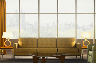 Sofa und Sessel in moderner Penthouse-Wohnung - BLEF03778