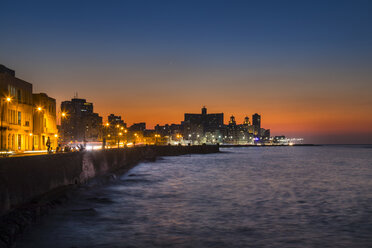 View to Malecon at sunset, Havana, Cuba - HSIF00621