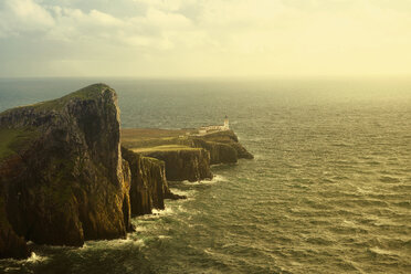 Aerial view of Neist Point cliffs, Isle of Skye, Scotland - BLEF03893