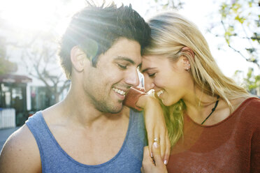 Caucasian couple smiling outdoors - BLEF03916