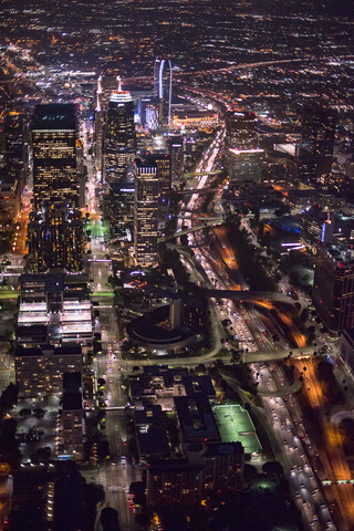 Luftaufnahme des Stadtbilds von Los Angeles, Kalifornien, Vereinigte Staaten, lizenzfreies Stockfoto