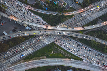 Aerial view of highway interchange in cityscape - BLEF04105