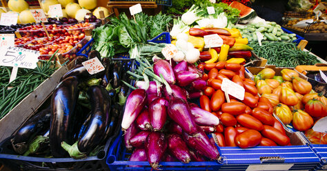 Grocery Store Produce Aisle Stock Photo by Mint_Images