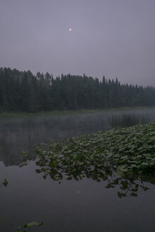 Mond über nebligem Fluss - BLEF04391