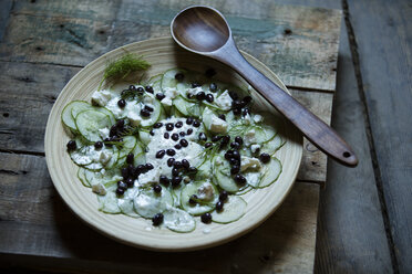 gurkensalat mit schwarzen Bohnen, Schafskäse, Dill - MAEF12870